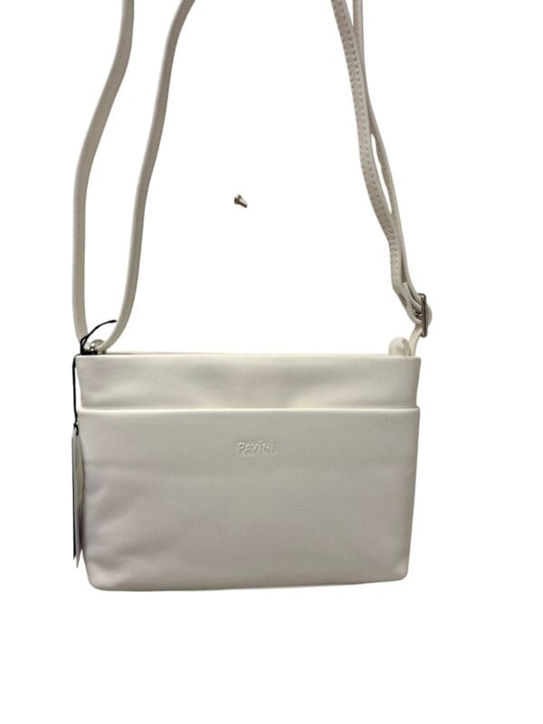 Pavini Leðurtaska Hvít Crossbody - Image 4