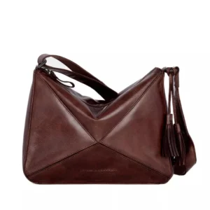 Spikes & Sparrow leður axlarpoka Lilla Brún