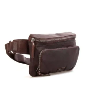 Spikes & Sparrow leður Mittis/axlartaska  Oregon  Dökkbrúnn