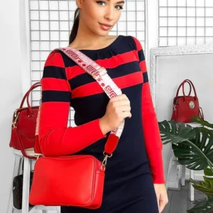 MODA Axlar taska með breiðri ól Rauð