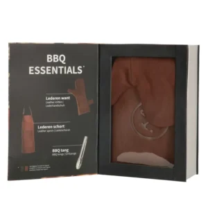 Hide & Stitches BBQ Gjafakassi Coníak +Töng og 1 Grillhanski